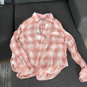 Falls Creek Pink and Cream Plaid Shirt